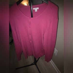 Croft & Barrow Rose Button-Up Cardigan